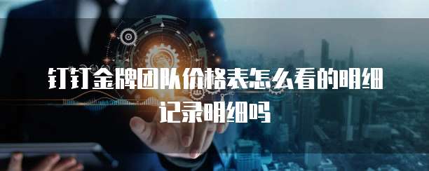 钉钉金牌团队价格表怎么看的明细记录明细吗