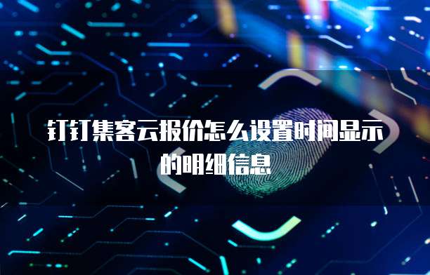 钉钉集客云报价怎么设置时间显示的明细信息
