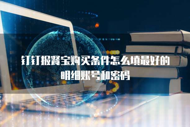 钉钉报餐宝购买条件怎么填最好的明细账号和密码