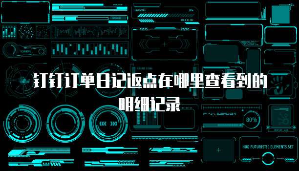 钉钉订单日记返点在哪里查看到的明细记录