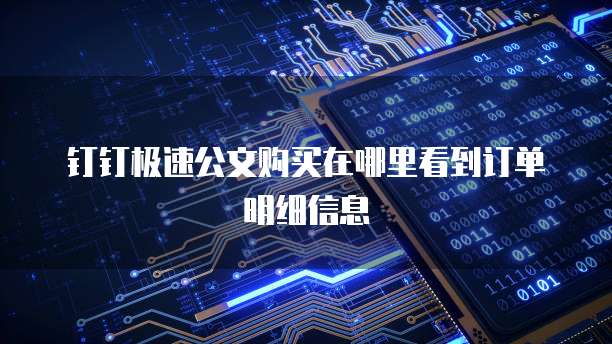 钉钉极速公文购买在哪里看到订单明细信息