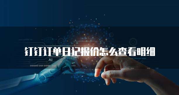 钉钉订单日记报价怎么查看明细