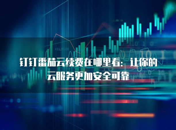 钉钉番茄云续费在哪里看:让你的云服务更加安全可靠