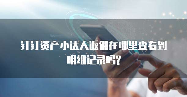 钉钉资产小达人返佣在哪里查看到明细记录吗?
