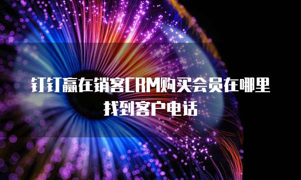 钉钉赢在销客CRM购买会员在哪里找到客户电话