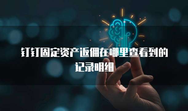 钉钉固定资产返佣在哪里查看到的记录明细