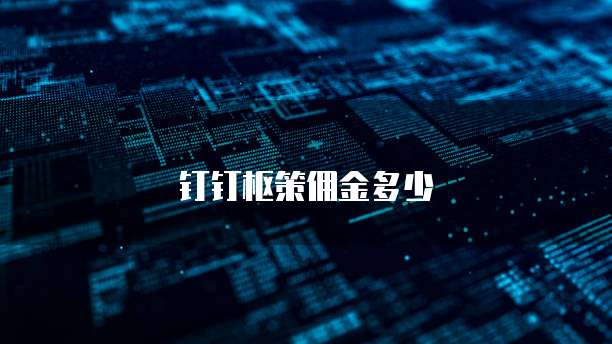 钉钉枢策佣金多少