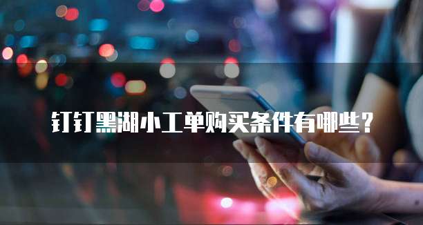 钉钉黑湖小工单购买条件有哪些？