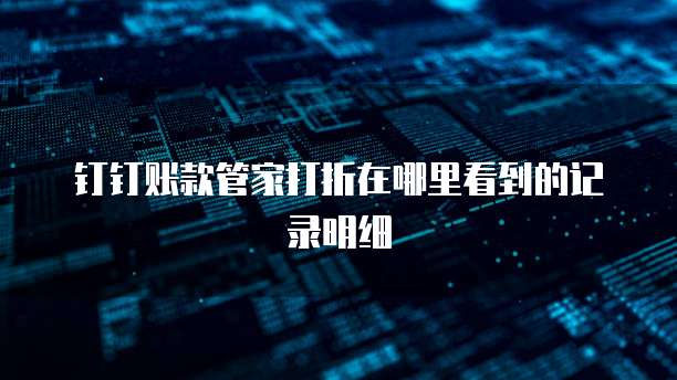 钉钉账款管家打折在哪里看到的记录明细
