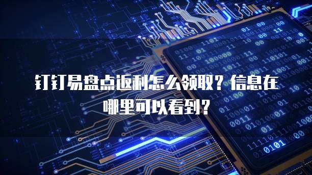 钉钉易盘点返利怎么领取?信息在哪里可以看到?