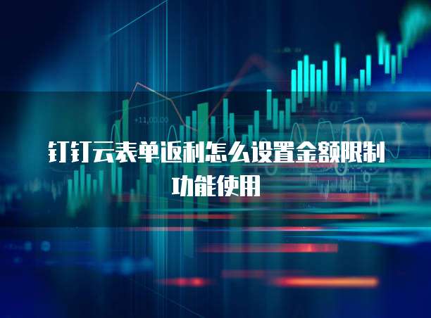 钉钉云表单返利怎么设置金额限制功能使用