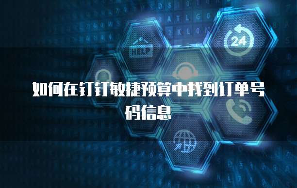如何在钉钉敏捷预算中找到订单号码信息