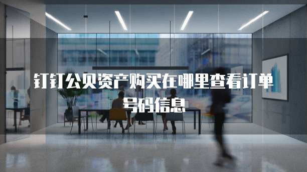 钉钉公贝资产购买在哪里查看订单号码信息