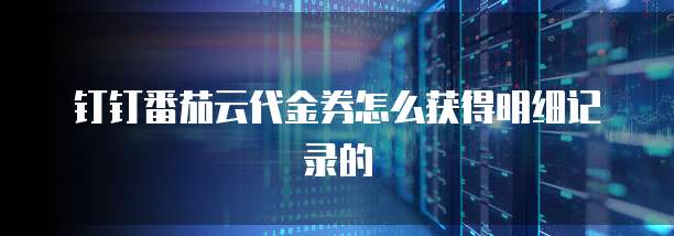 钉钉番茄云代金券怎么获得明细记录的