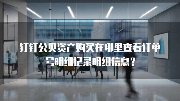 钉钉公贝资产购买在哪里查看订单号明细记录明细信息?