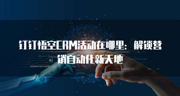 钉钉悟空CRM活动在哪里:解锁营销自动化新天地