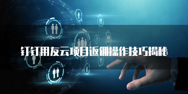 钉钉用友云项目返佣操作技巧揭秘