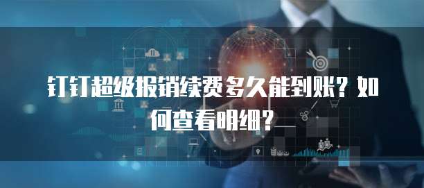钉钉超级报销续费多久能到账?如何查看明细?