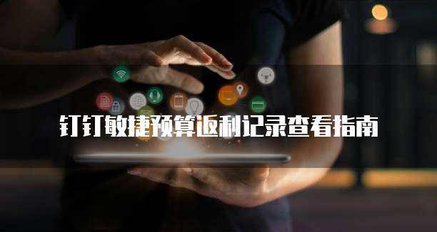 钉钉敏捷预算返利记录查看指南