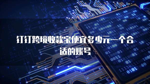 钉钉跨境收款宝便宜多少元一个合适的账号