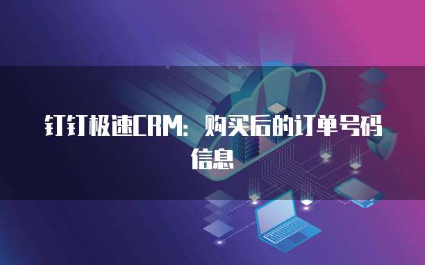 钉钉极速CRM:购买后的订单号码信息