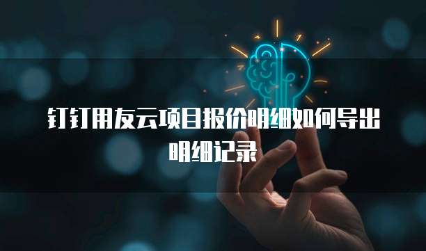 钉钉用友云项目报价明细如何导出明细记录