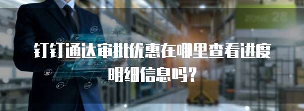 钉钉通达审批优惠在哪里查看进度明细信息吗？