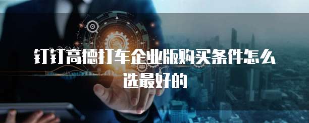 钉钉高德打车企业版购买条件怎么选最好的