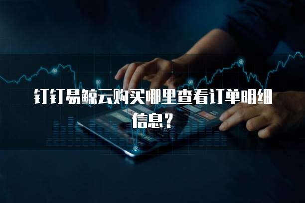 钉钉易鲸云购买哪里查看订单明细信息?