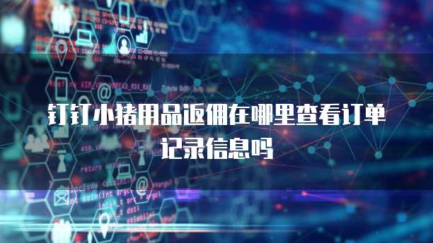 钉钉小猪用品返佣在哪里查看订单记录信息吗