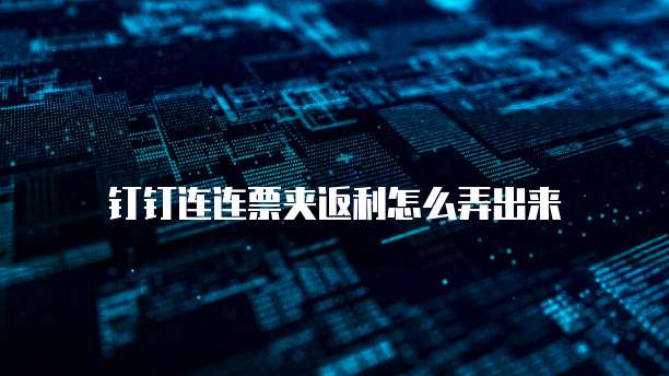 钉钉连连票夹返利怎么弄出来