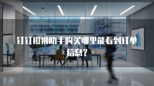 钉钉橙狮助手购买哪里能看到订单信息?