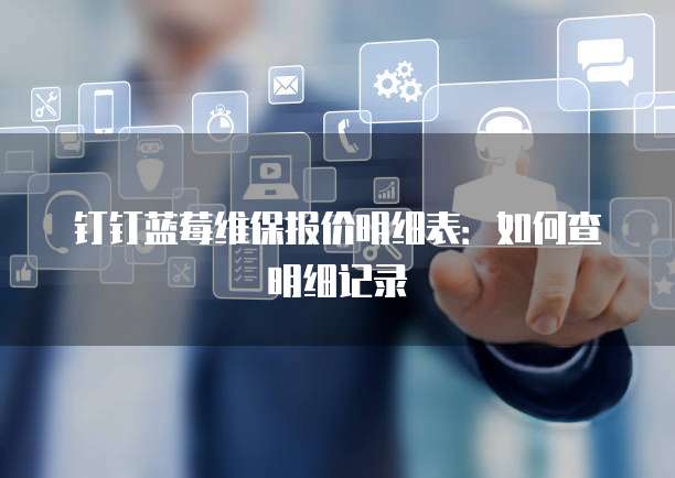 钉钉蓝莓维保报价明细表:如何查明细记录