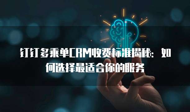 钉钉多乘单CRM收费标准揭秘:如何选择最适合你的服务