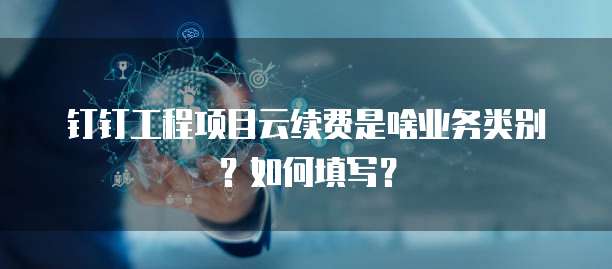 钉钉工程项目云续费是啥业务类别?如何填写?