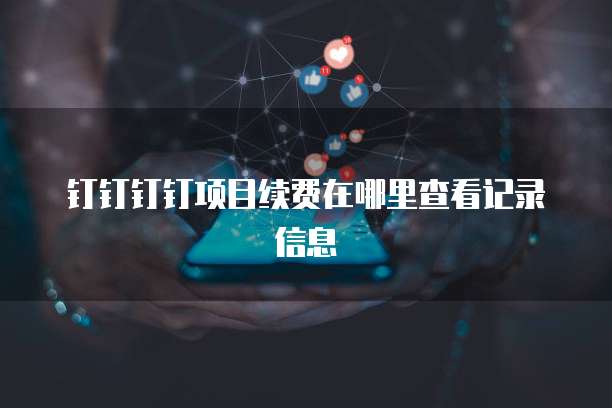 钉钉钉钉项目续费在哪里查看记录信息