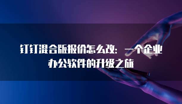 钉钉混合版报价怎么改:一个企业办公软件的升级之旅