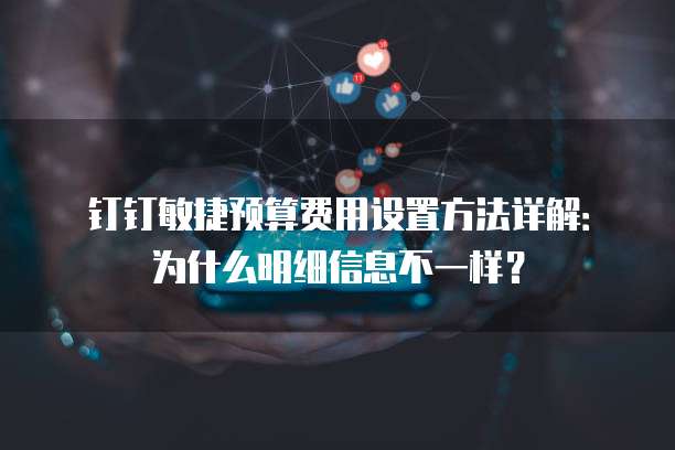 钉钉敏捷预算费用设置方法详解:为什么明细信息不一样?