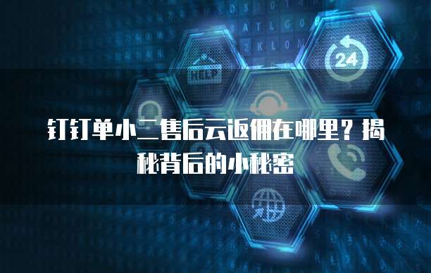 钉钉单小二售后云返佣在哪里?揭秘背后的小秘密