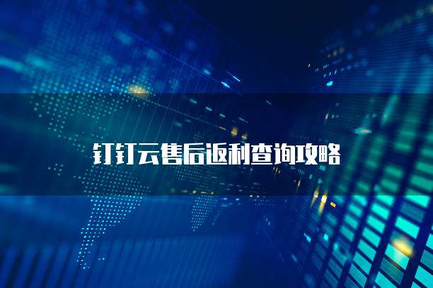 钉钉云售后返利查询攻略