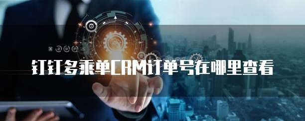 钉钉多乘单CRM订单号在哪里查看