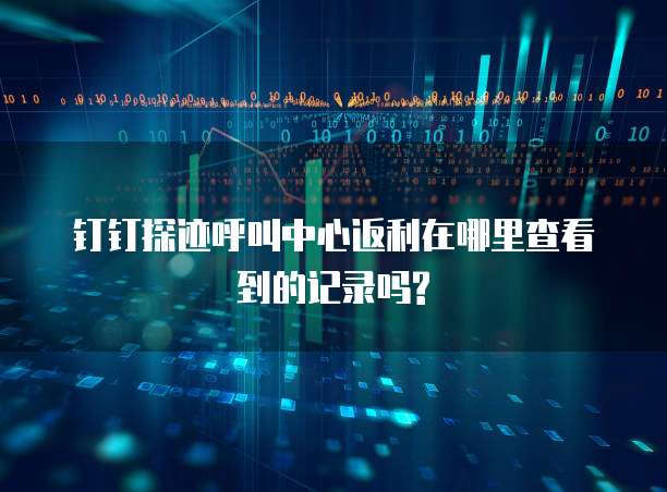 钉钉探迹呼叫中心返利在哪里查看到的记录吗?