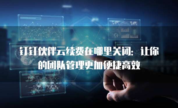 钉钉伙伴云续费在哪里关闭:让你的团队管理更加便捷高效