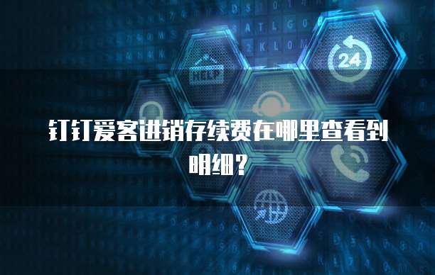 钉钉爱客进销存续费在哪里查看到明细?