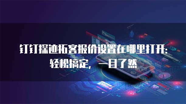 钉钉探迹拓客报价设置在哪里打开:轻松搞定,一目了然