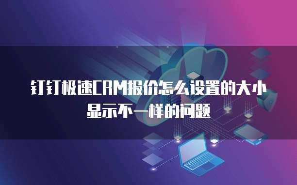 钉钉极速CRM报价怎么设置的大小显示不一样的问题