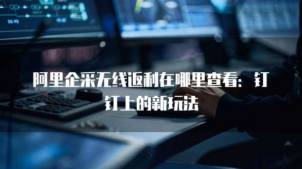 阿里企采无线返利在哪里查看:钉钉上的新玩法