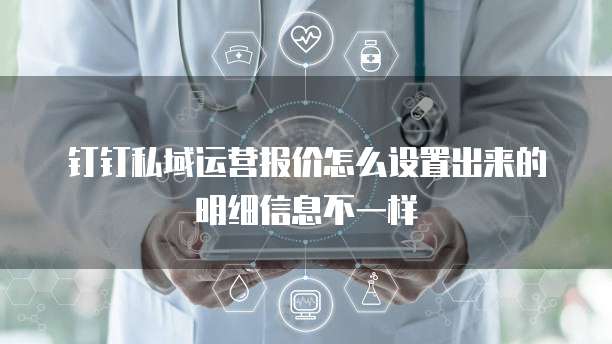 钉钉私域运营报价怎么设置出来的明细信息不一样