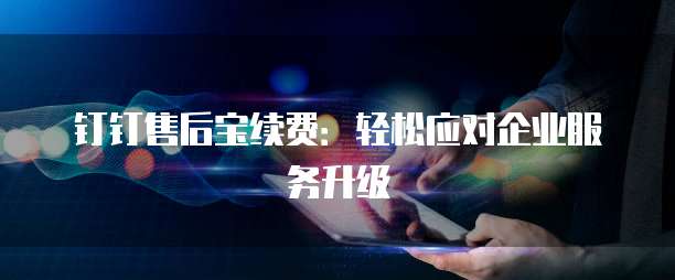 钉钉售后宝续费:轻松应对企业服务升级