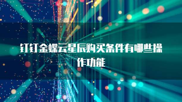 钉钉金蝶云星辰购买条件有哪些操作功能